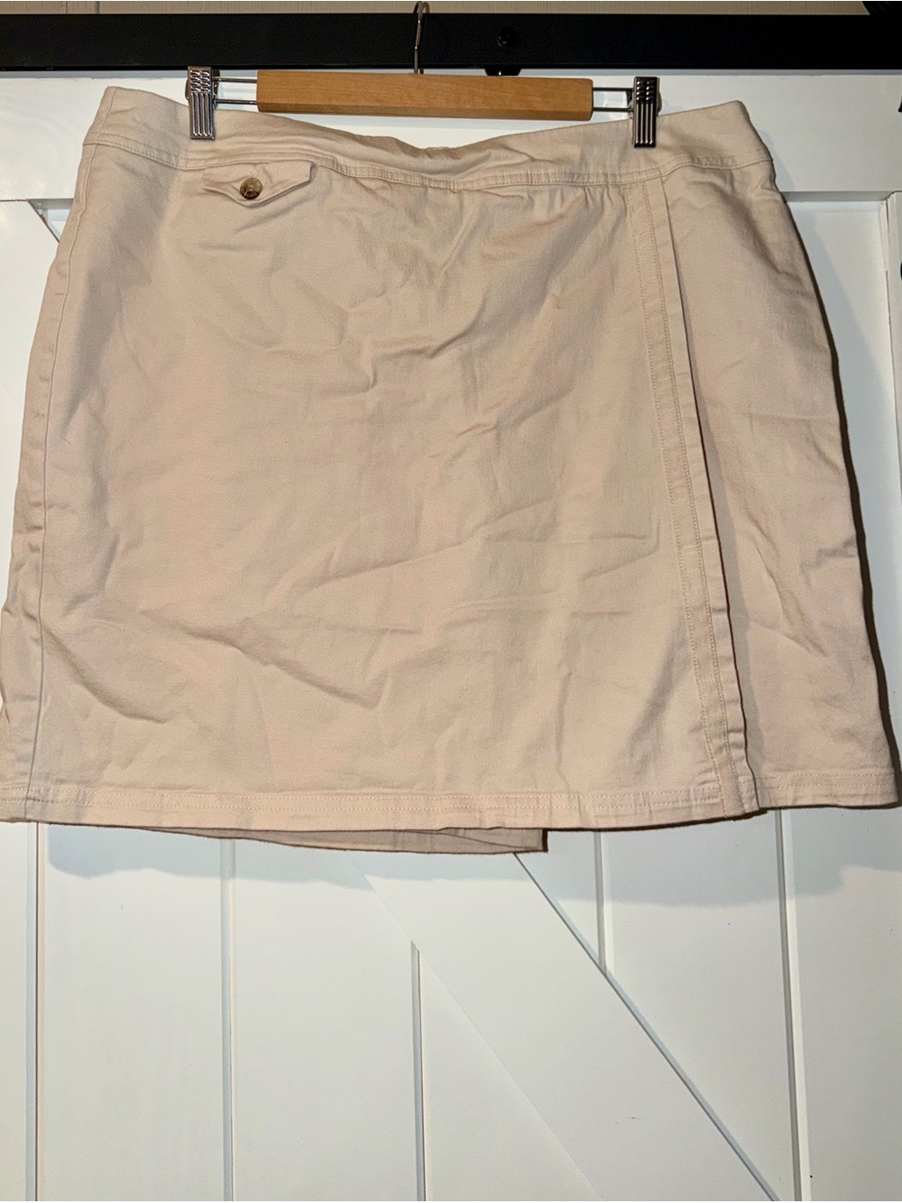 Duck head vintage khaki skirt size 18 wrap front 90s preppy